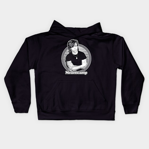 John J. Mellencamp // Retro Fan Art Design Kids Hoodie by DankFutura